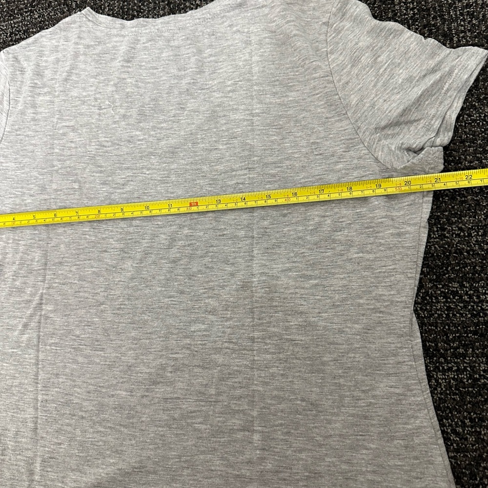 Time And Tru t-shirt Women L 12/14 gray Tee embellished Floral short sleeve - Picture 10 of 11